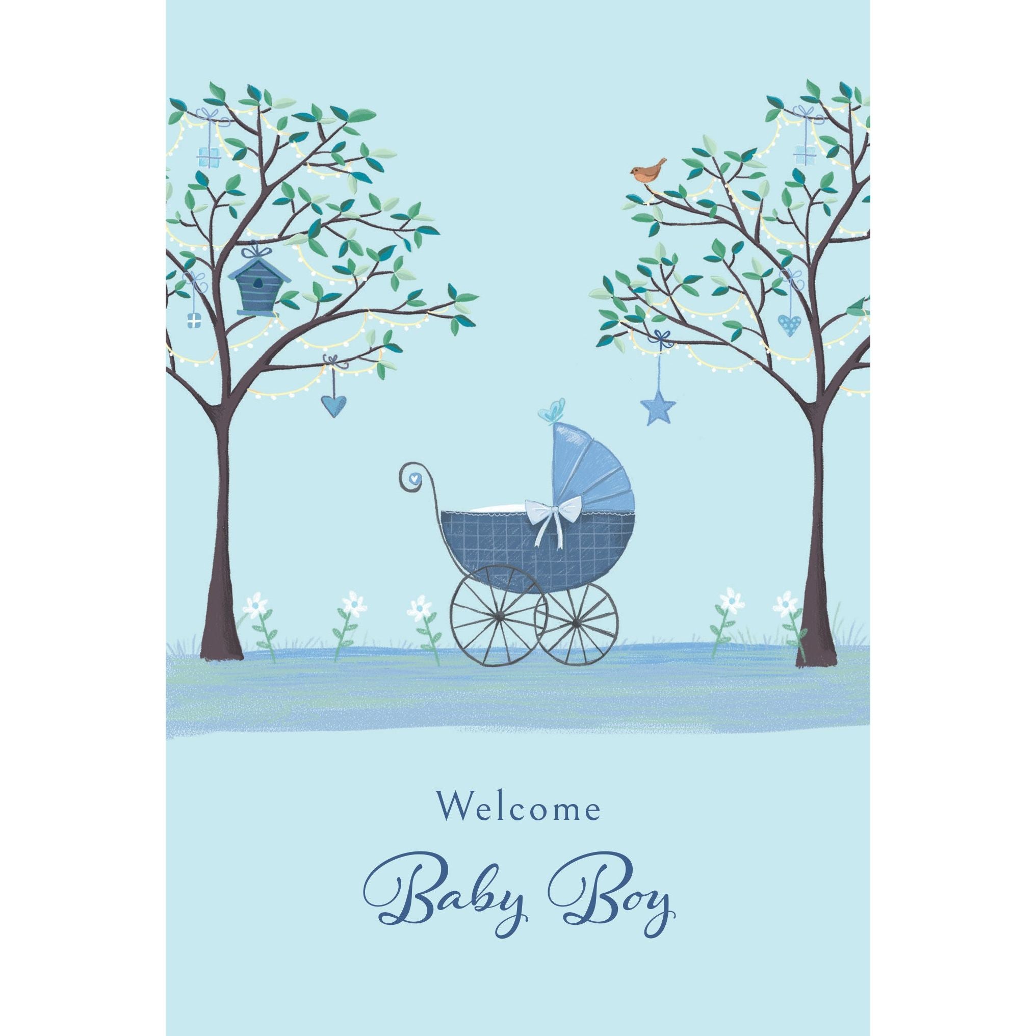 Carriage Baby Boy Card
